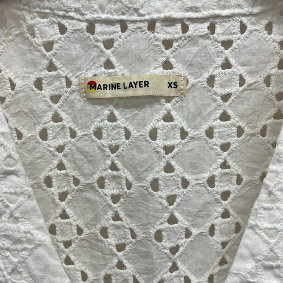 Marine Layer Eyelet Airy Tunic in White XS - Picture 7 of 10